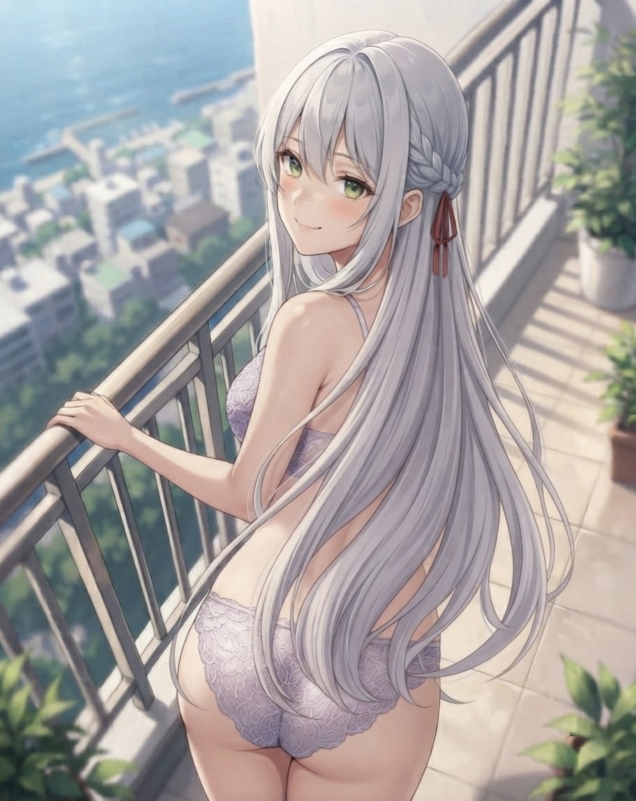 バルコニーで