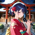 晴れ着姿で歌う女の子 2枚目