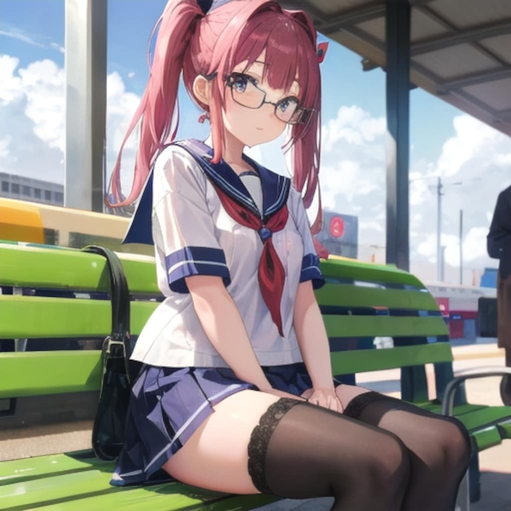 ベンチの女子②