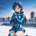 戦隊ヒロイン衣装で祈る千早 3枚目