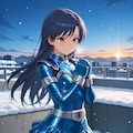 戦隊ヒロイン衣装で祈る千早 4枚目