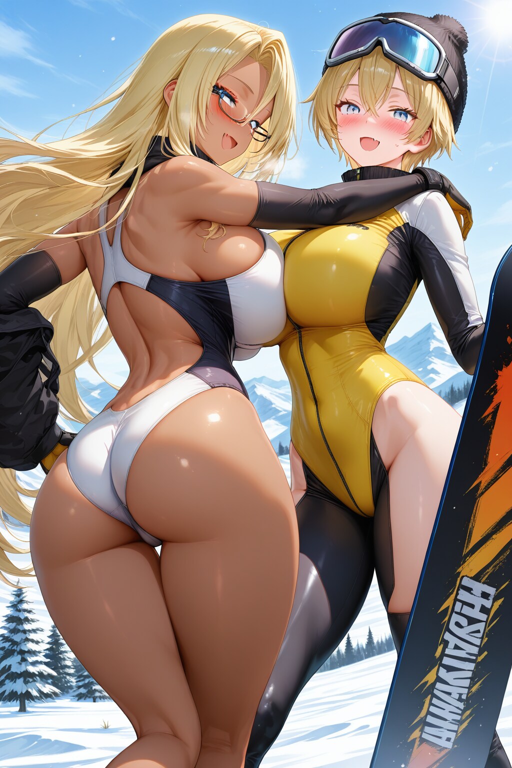 姉妹でスノボやってま～す♪