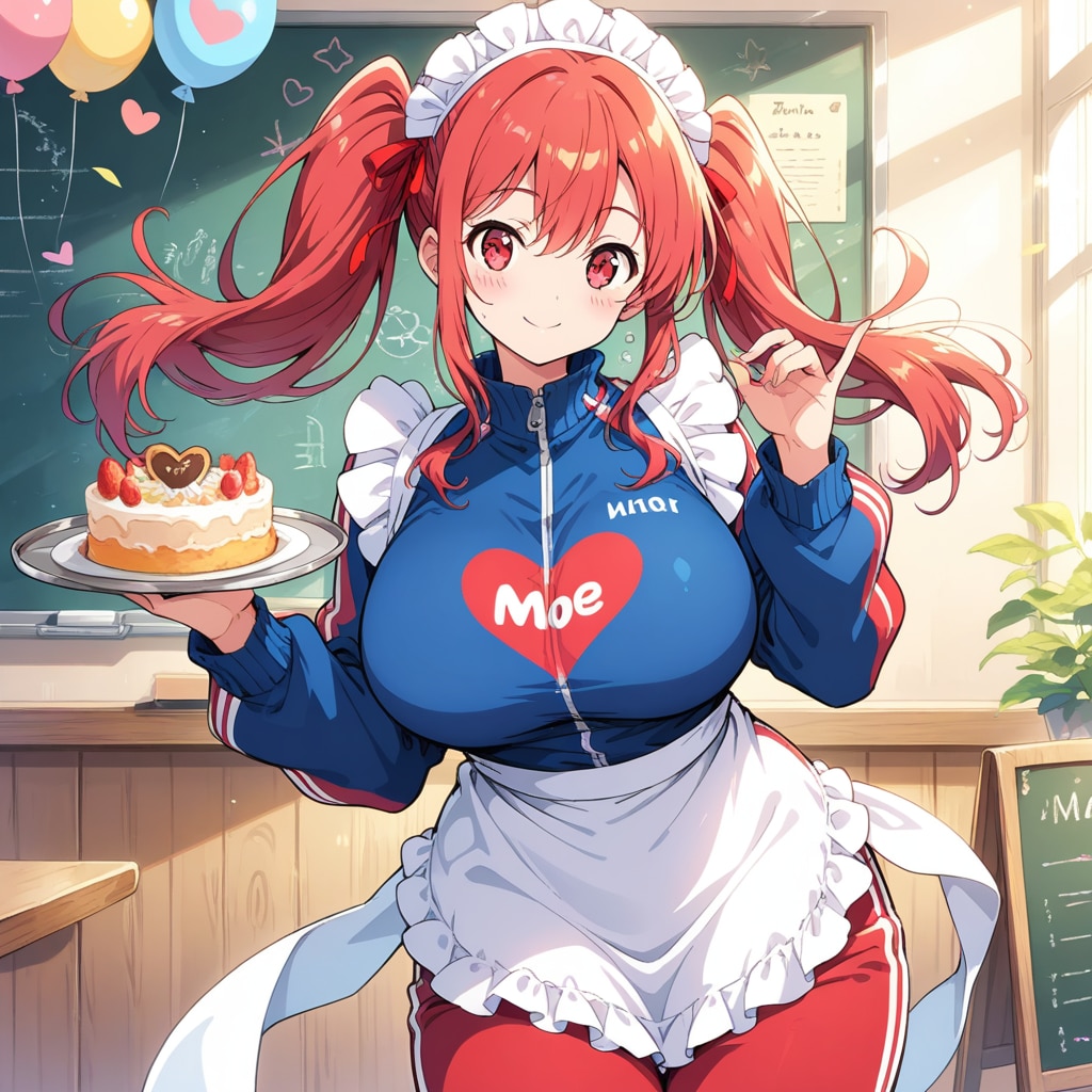 店長VS新人！ジャージメイド接客勝負 | の人気AIイラスト・グラビア