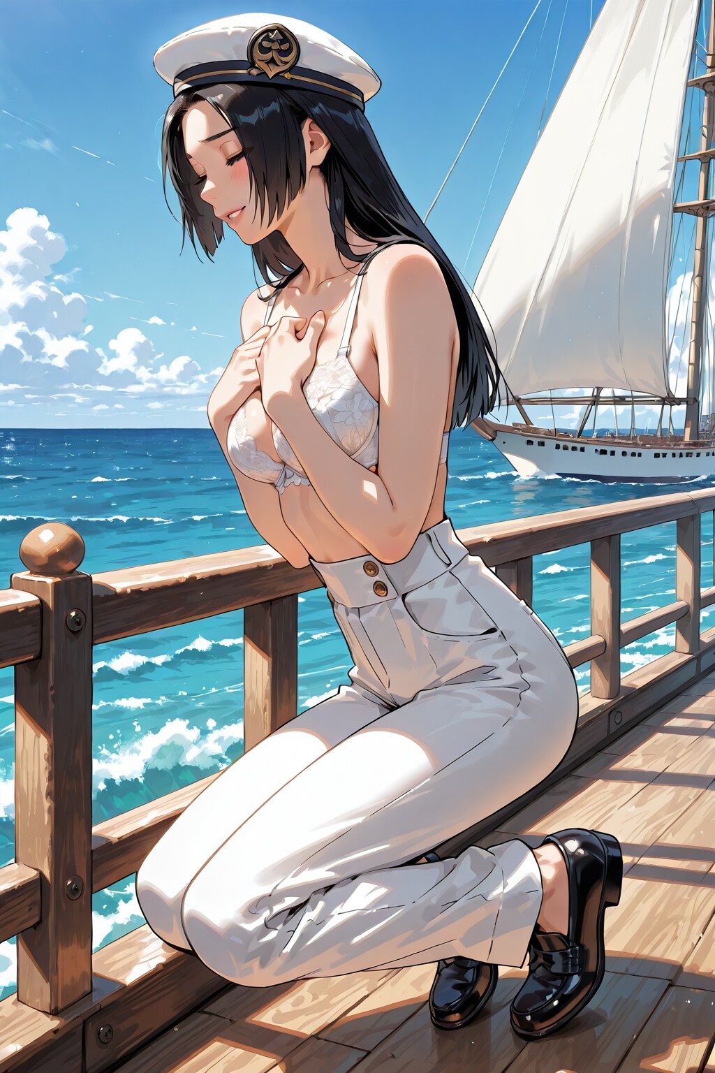 かっこかわいい水兵海原愛海のブラ姿