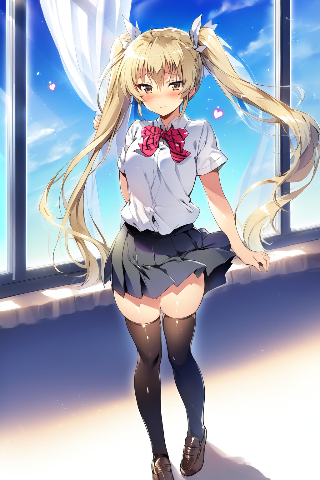 制服ロングツインテちゃん