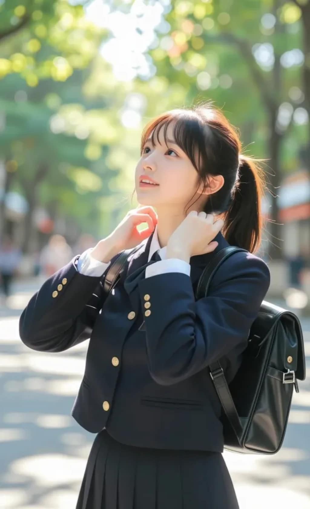 朝のバス停