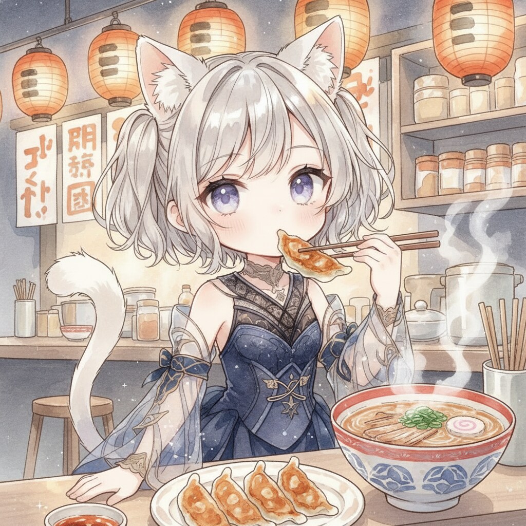 白ツイにゃん。3月8日 #ギョーザの日