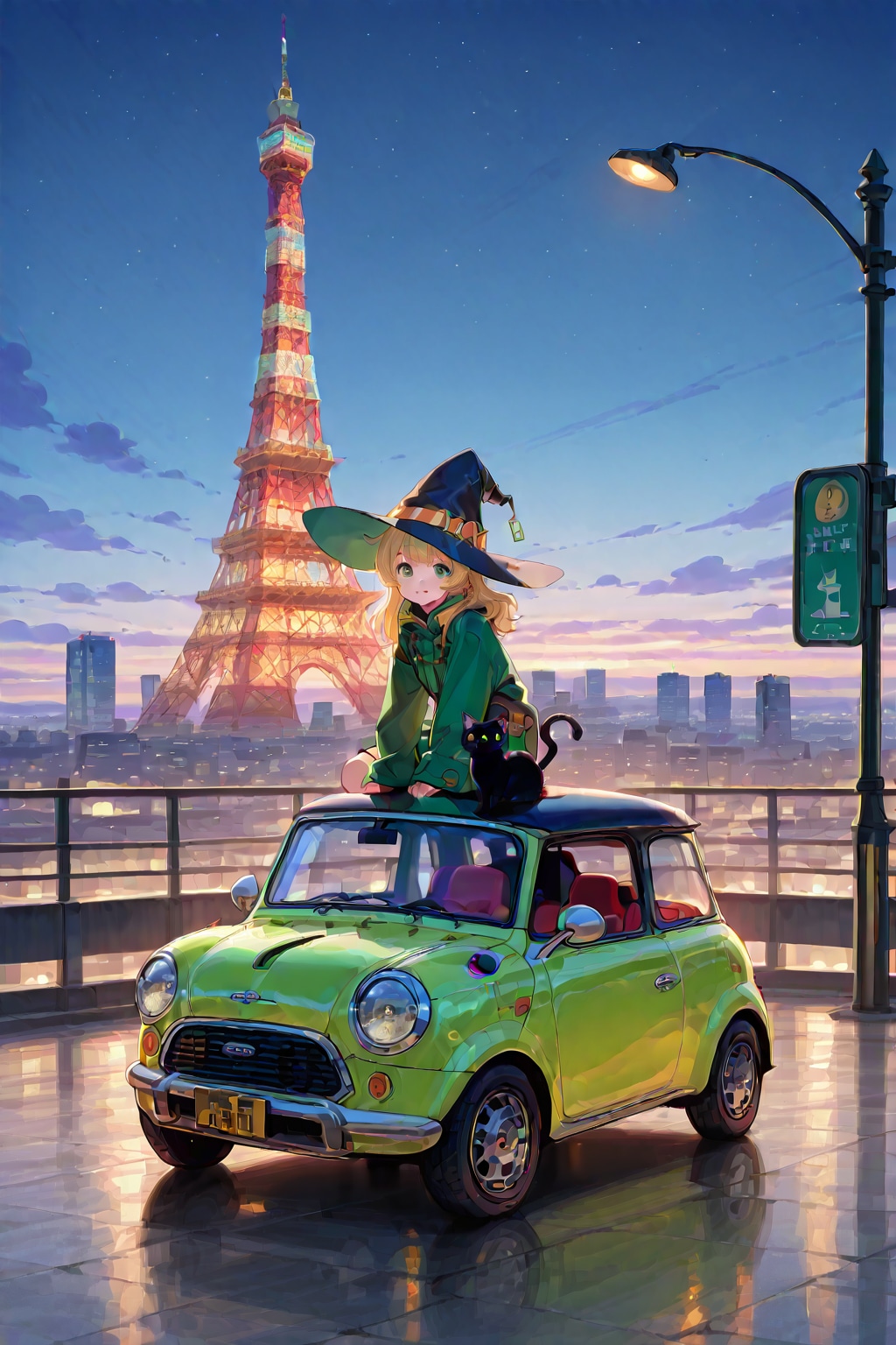 夜空と魔女と黒猫 | の人気AIイラスト・グラビア