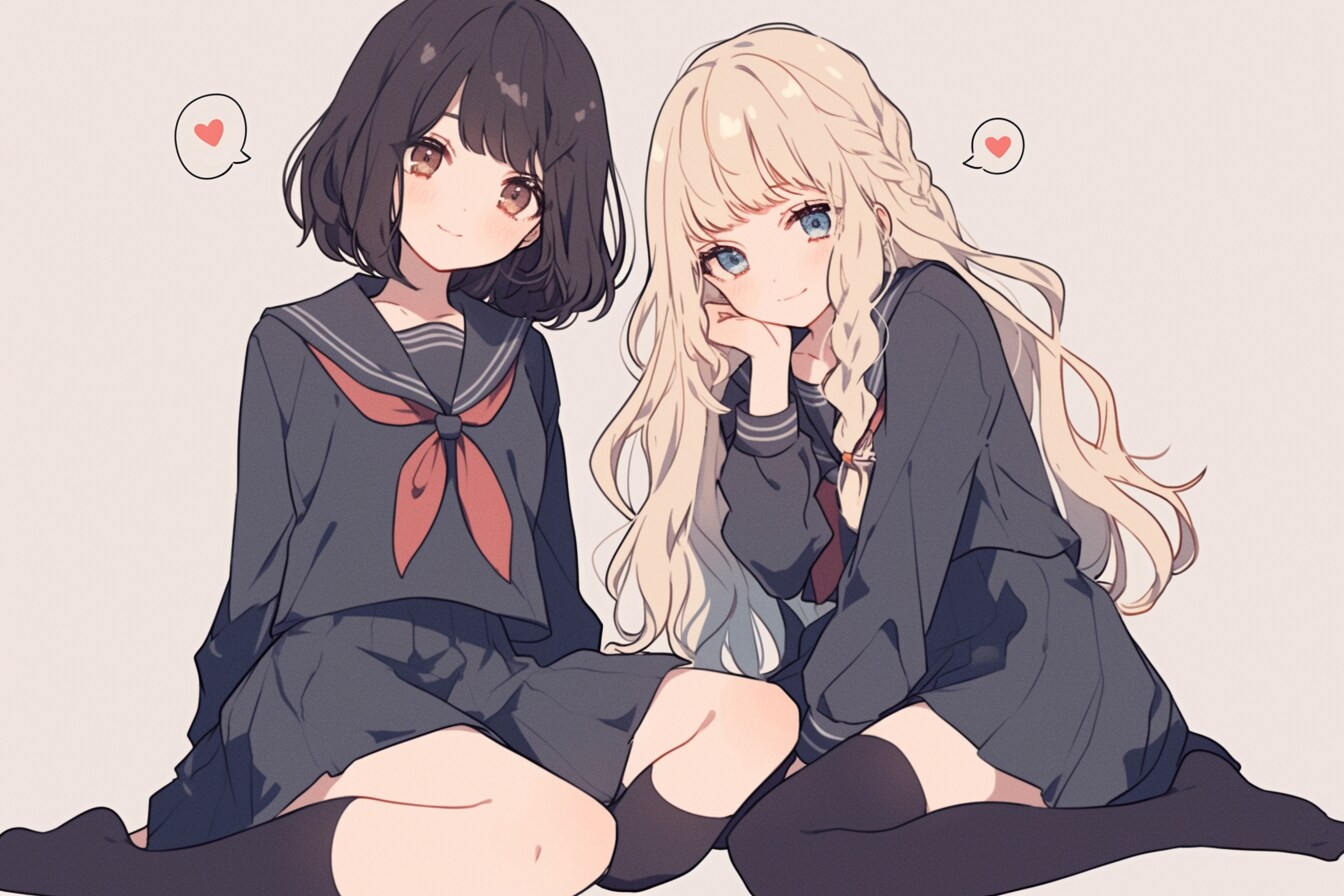 二人のJK19 | の人気AIイラスト・グラビア