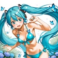 水着と紫陽花 2枚目