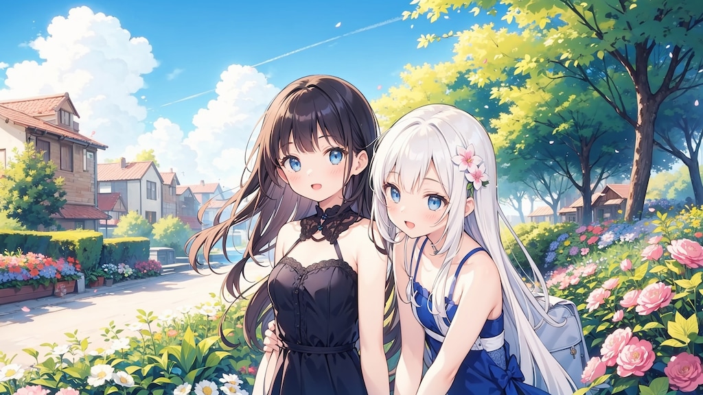 百合と花畑デート