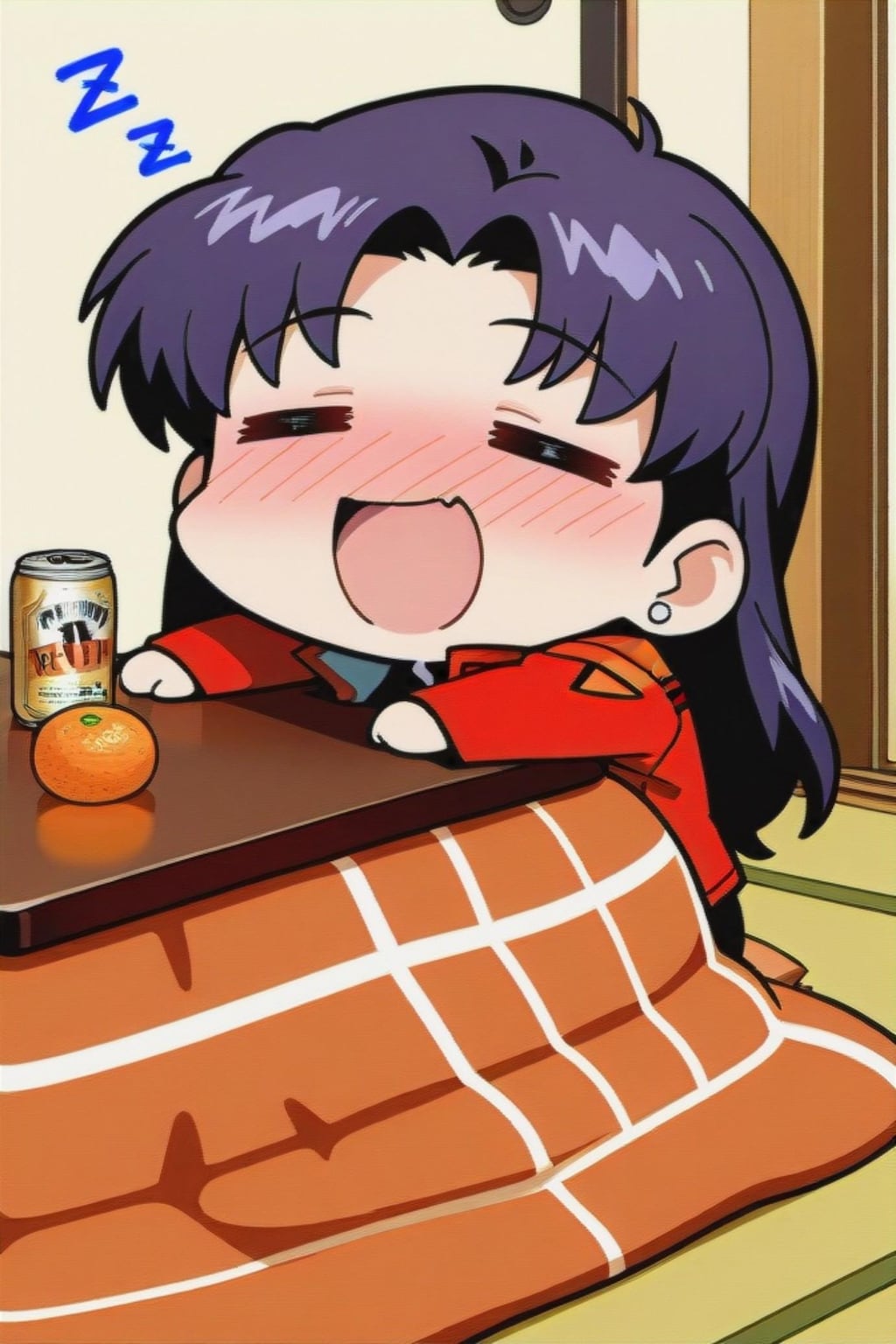 こたつでビールのミサトさん