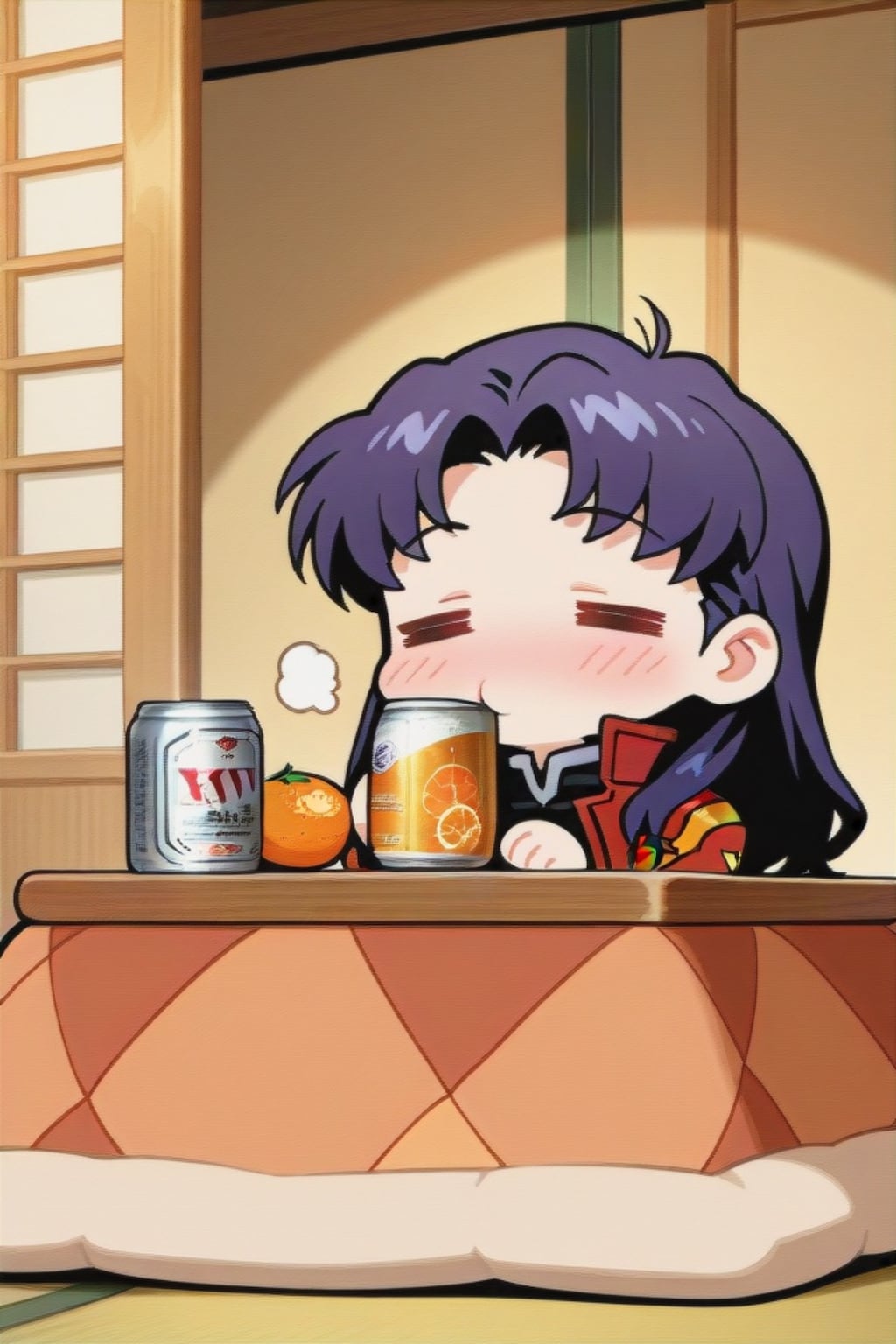 こたつでビールのミサトさん