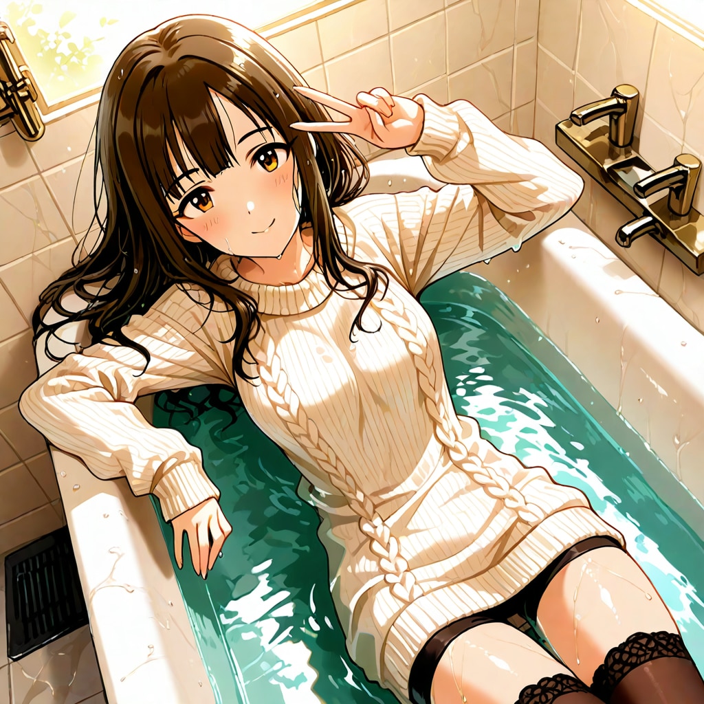 着衣入浴 | の人気AIイラスト・グラビア