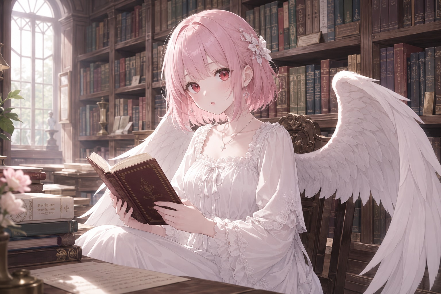 図書館の天使 | の人気AIイラスト・グラビア