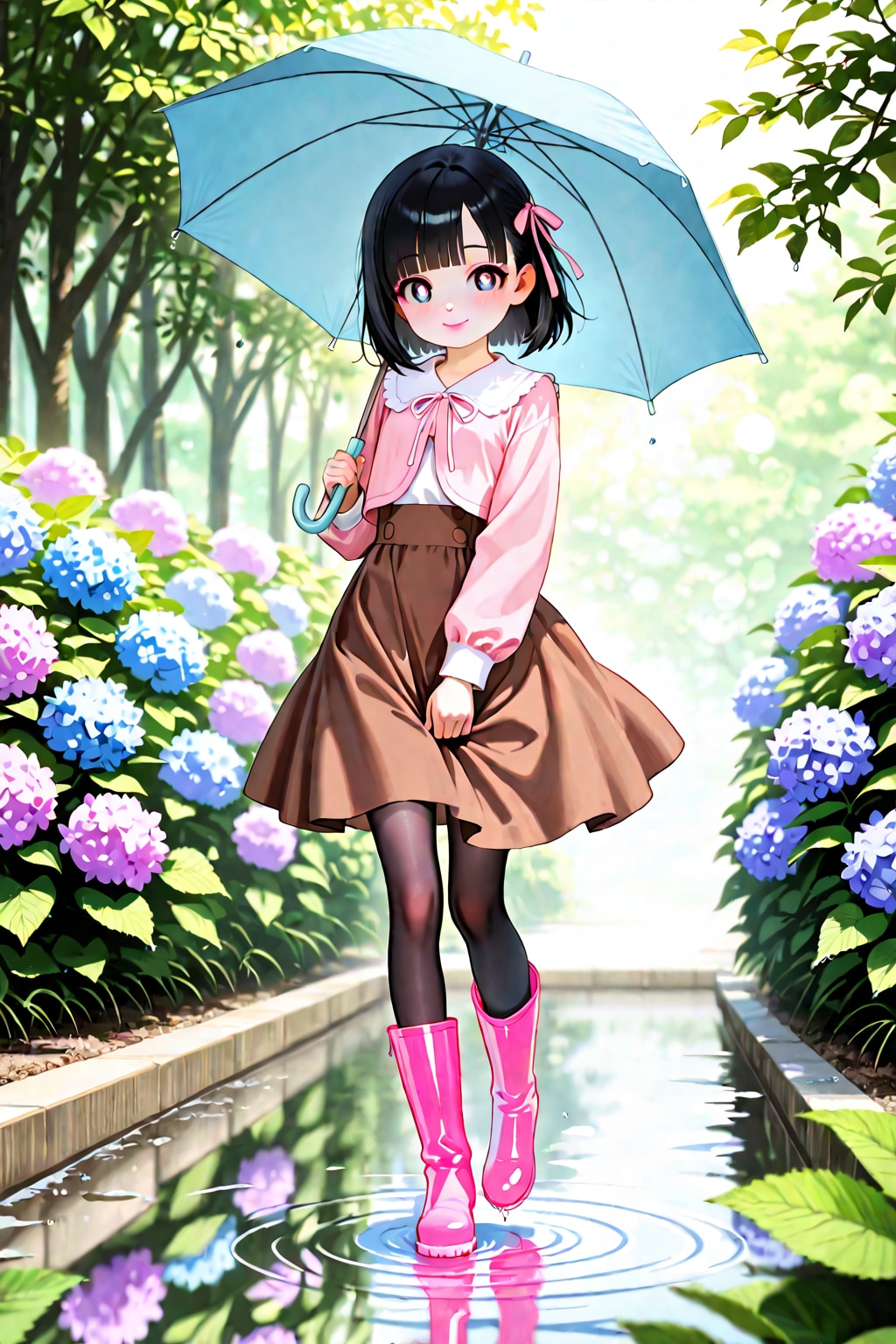 わぁ〜❤️綺麗な紫陽花❤️そうだ❗今度絵梨奈お姉ちゃんにもこの場所教えなきゃ❤️