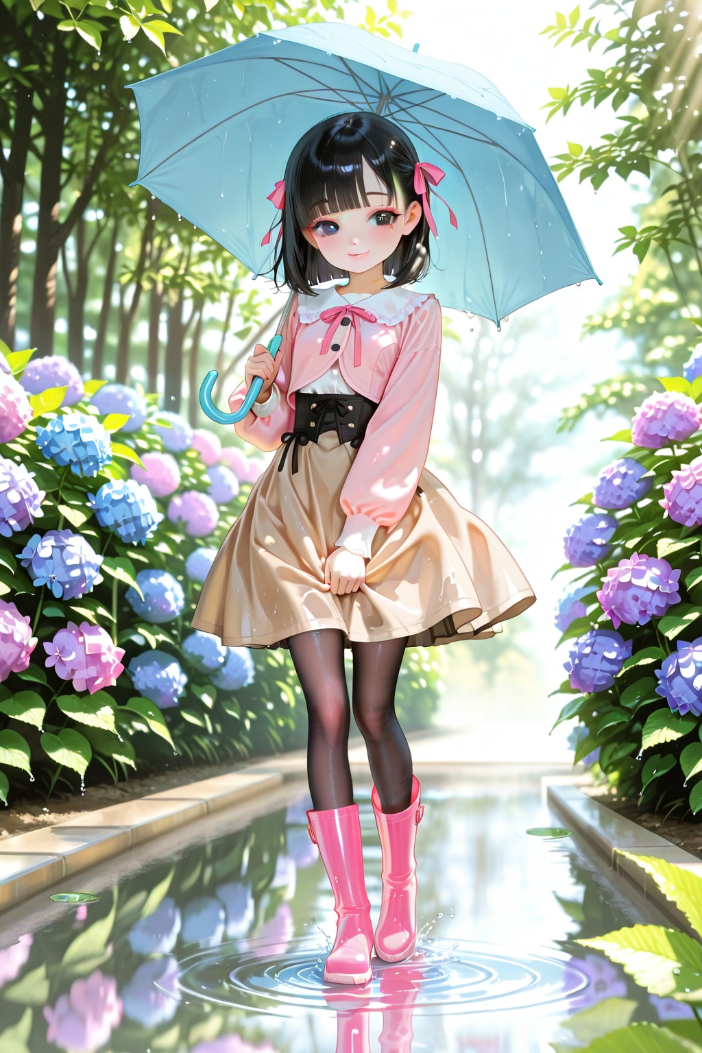 わぁ〜❤️綺麗な紫陽花❤️そうだ❗今度絵梨奈お姉ちゃんにもこの場所教えなきゃ❤️
