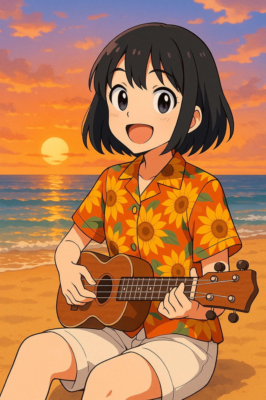 ウクレレを演奏している女の子 | の人気AIイラスト・グラビア