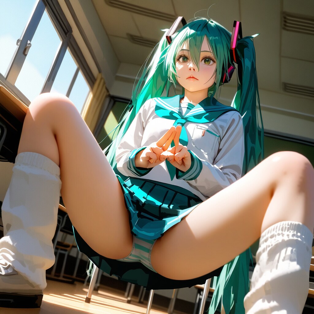 ミクさん縞パン