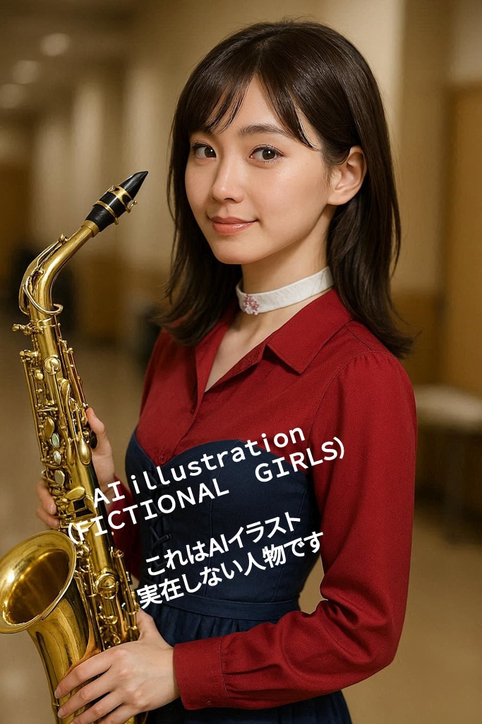 サックスを持つミディアムヘアお姉さん | の人気AIイラスト・グラビア