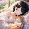 春の日に猫と寝る藍音ちゃん 6枚目