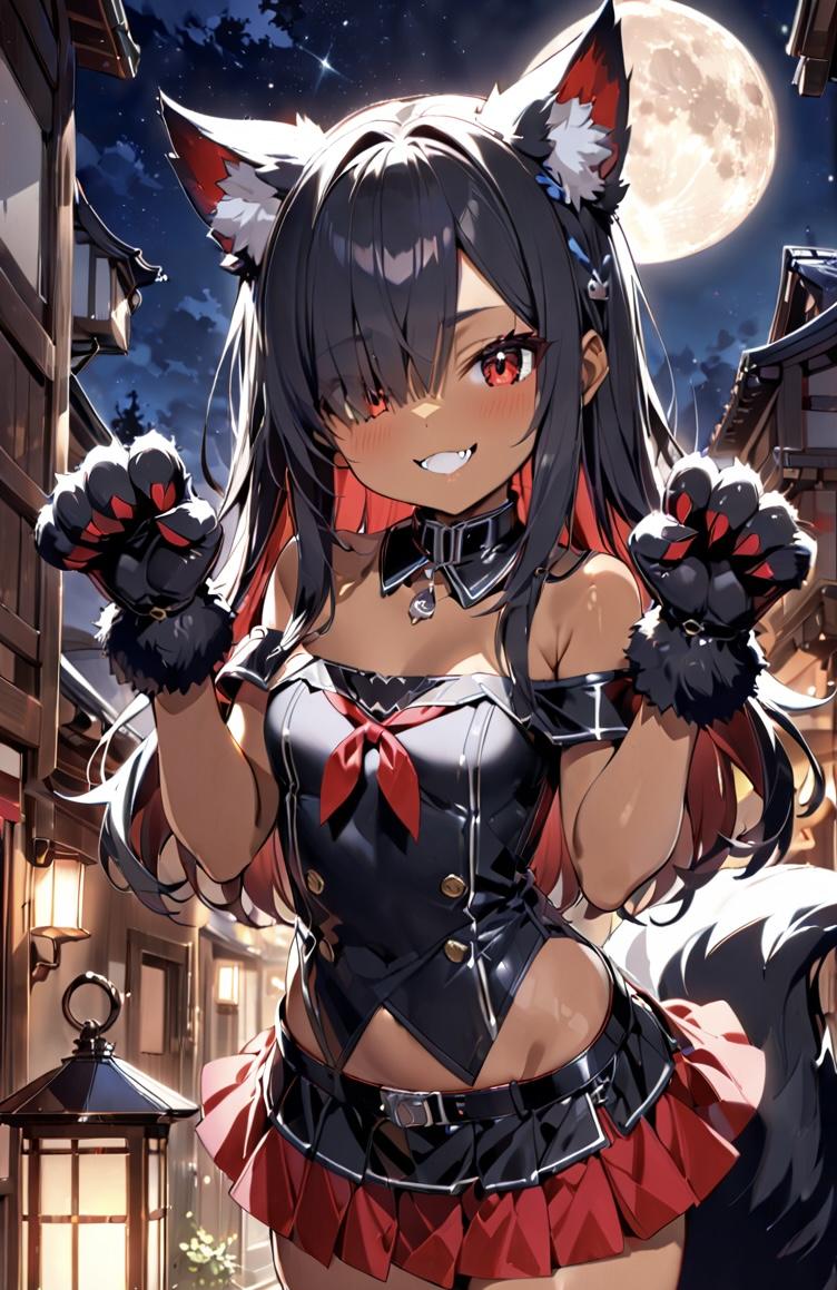 狼娘　褐色肌 | の人気AIイラスト・グラビア