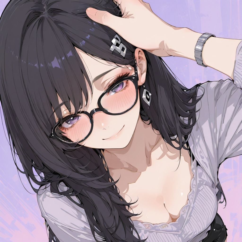 なでる黒髪メガネType.APRICOT