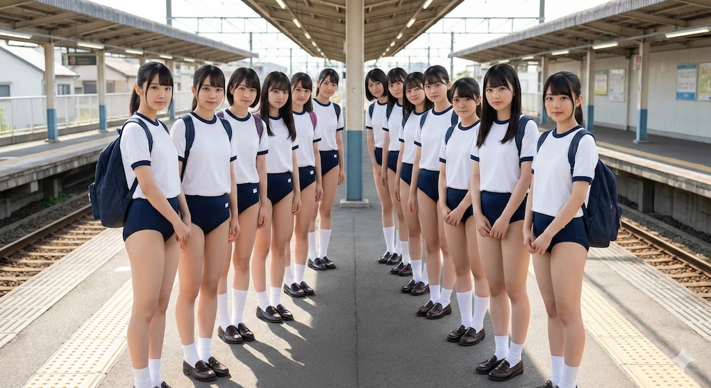 帰りの電車を待つ風景
