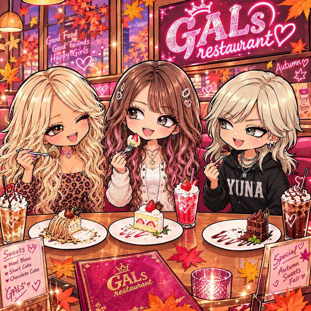 ケーキ×ギャルズ（せい、れい、ゆな） | の人気AIイラスト・グラビア
