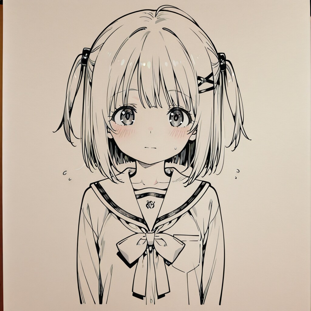 下書きの女の子