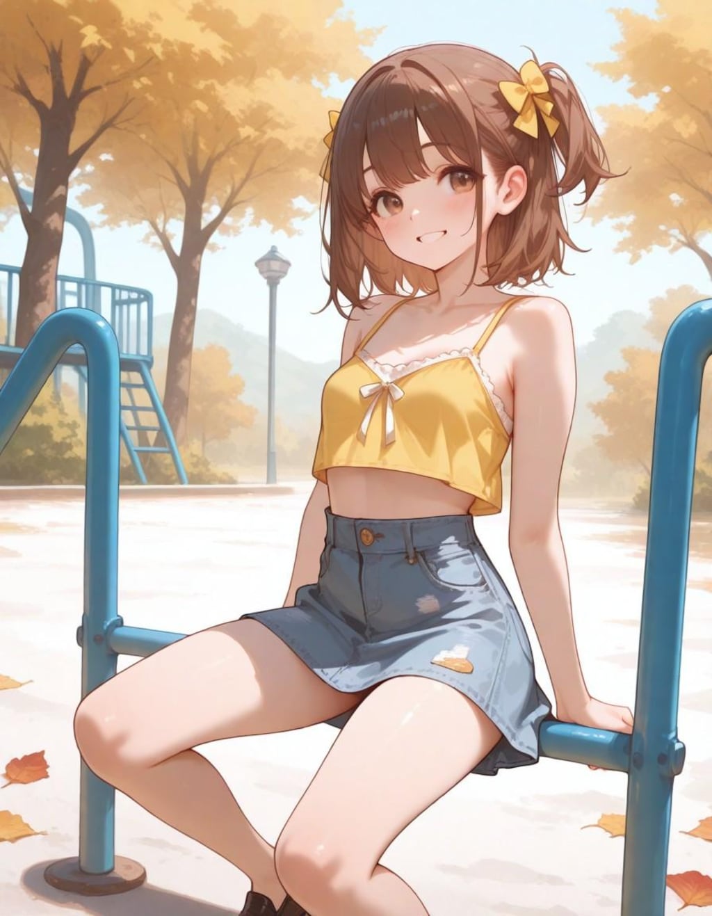 公園で