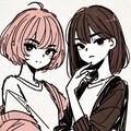 ピンクヘアーとブラウンヘアーの女子たち 11枚目