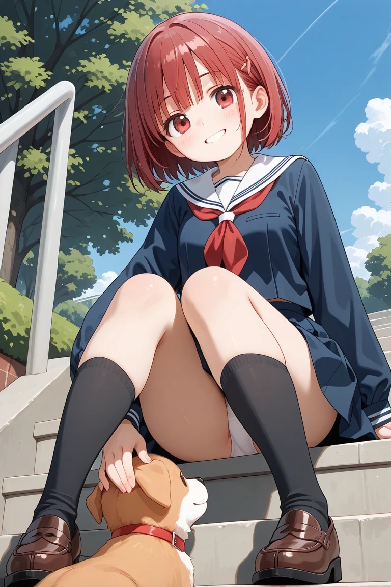 子犬はしっかり見ている