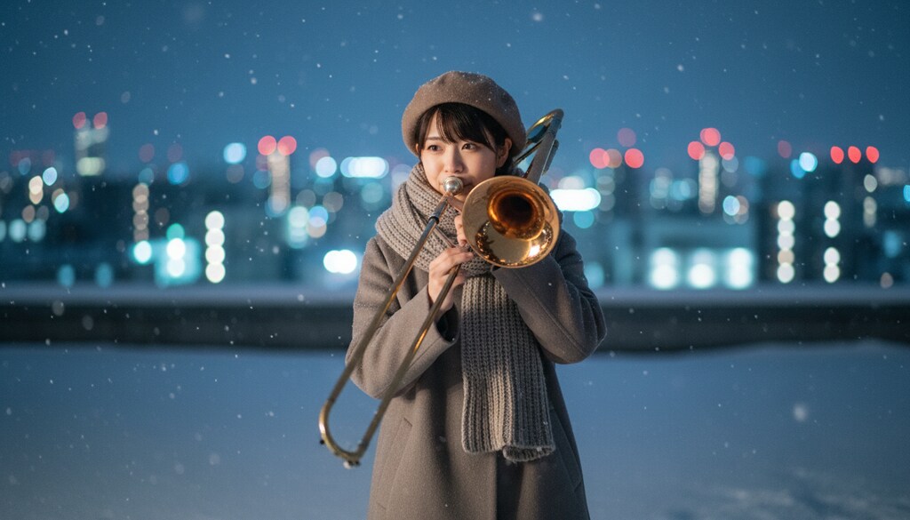 冬空に響く、トロンボーンの息吹 #冬将軍