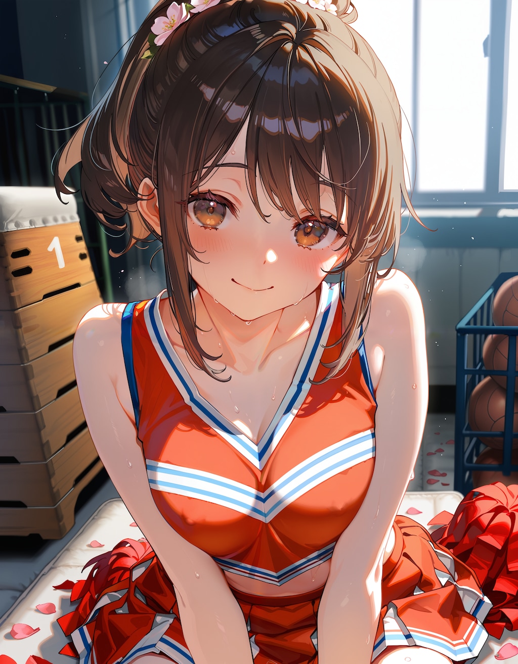 チアポニテさんと体育倉庫で