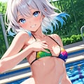 派手な水着に恥ずかしがるそらちゃん！ 4枚目