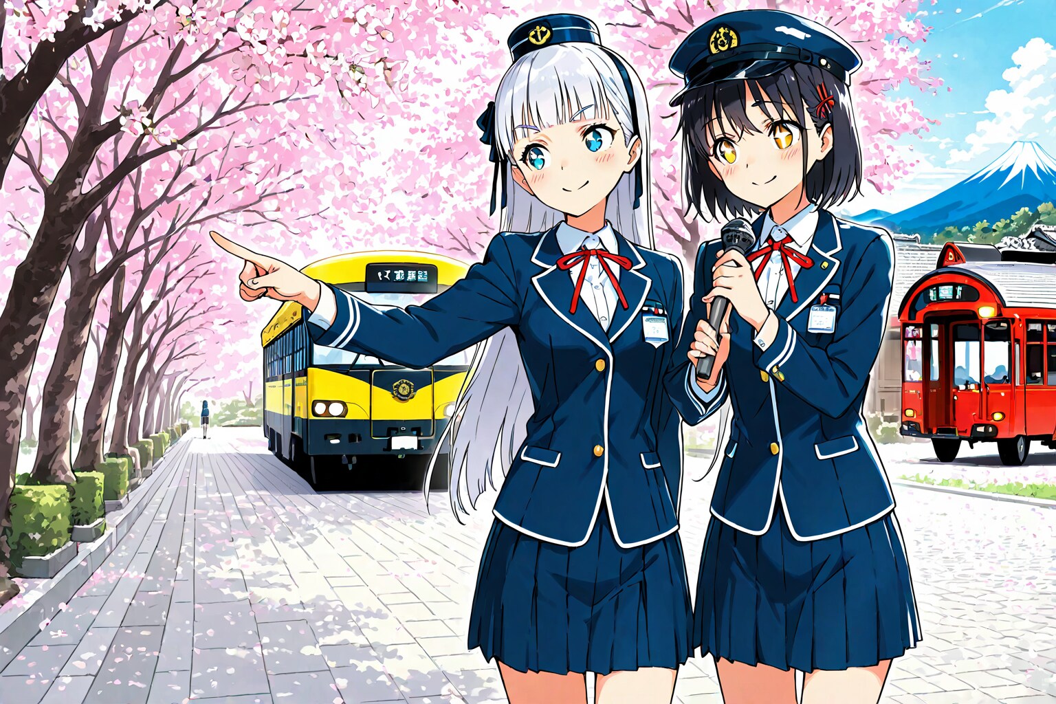 バスガイドさんの先輩後輩 | の人気AIイラスト・グラビア