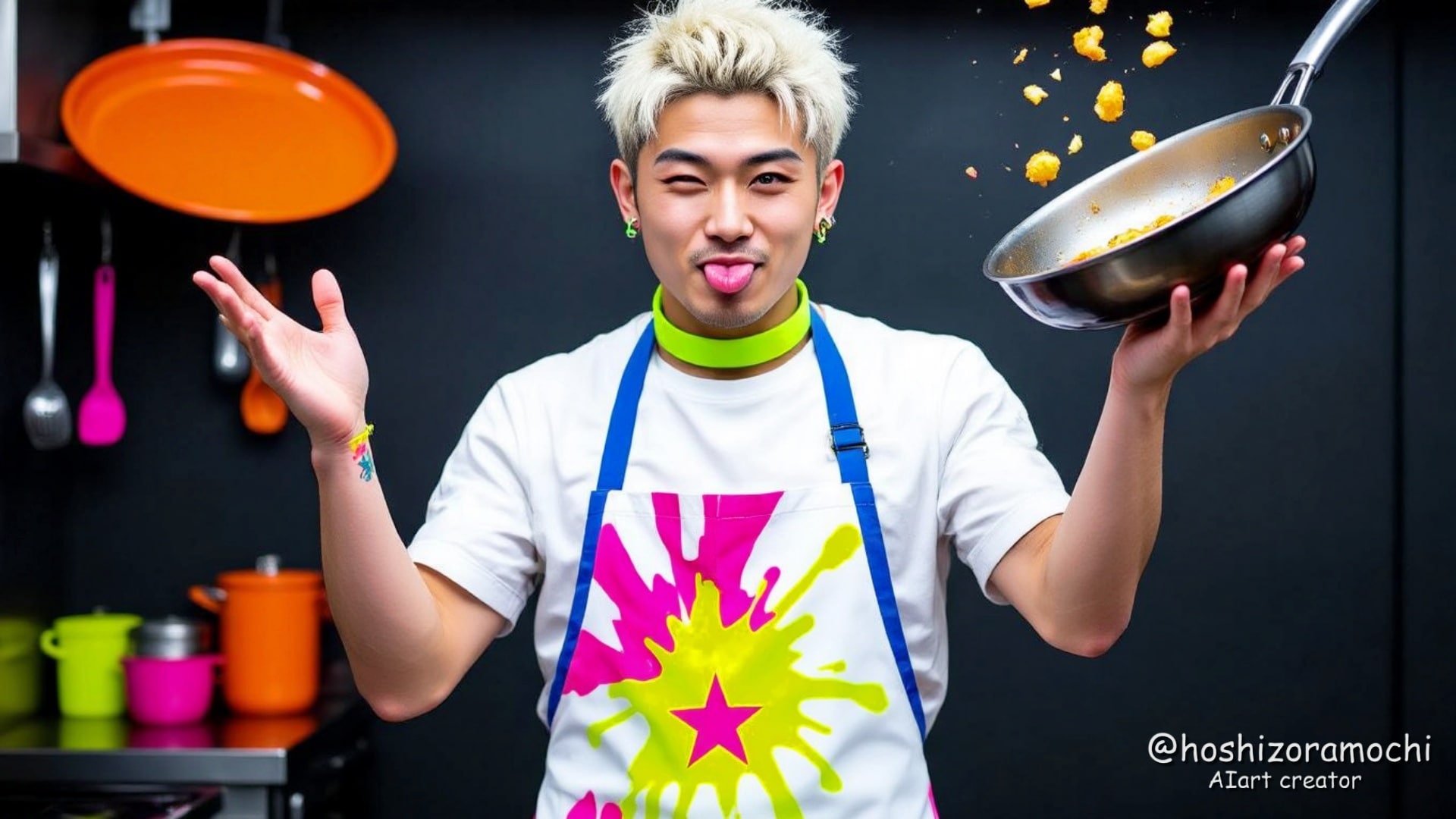 モノクロームを裏切る蛍光反逆者の朝食革命 | の人気AIイラスト・グラビア