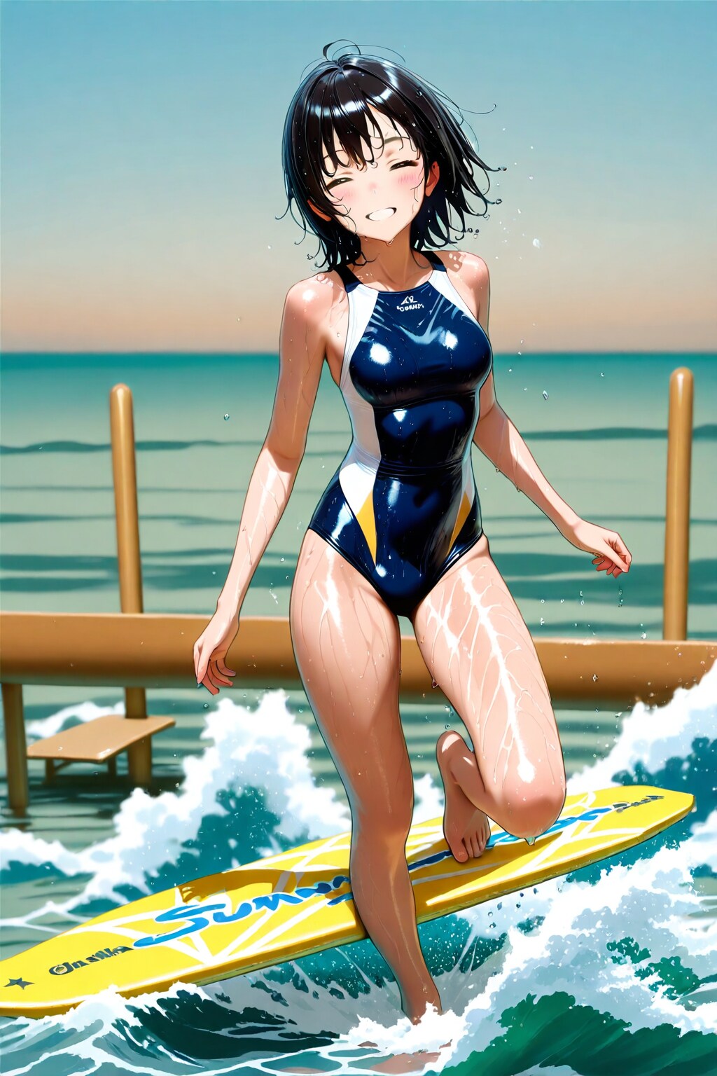 早朝サーフィン