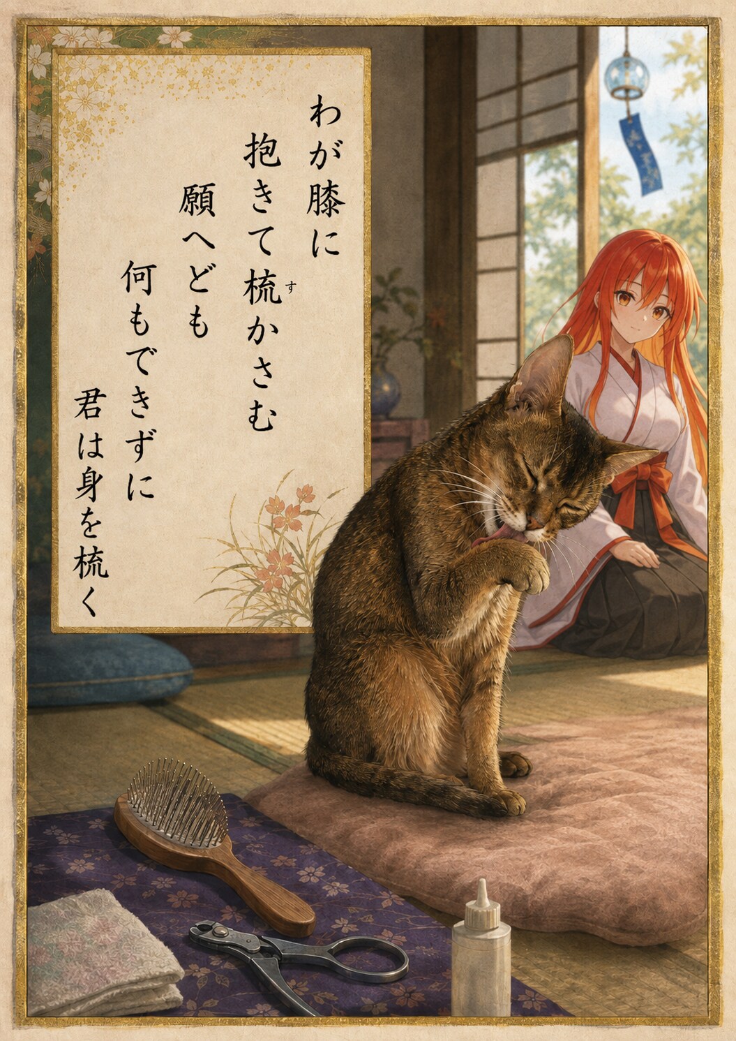 猫ちゃんと一緒　毛繕い | の人気AIイラスト・グラビア