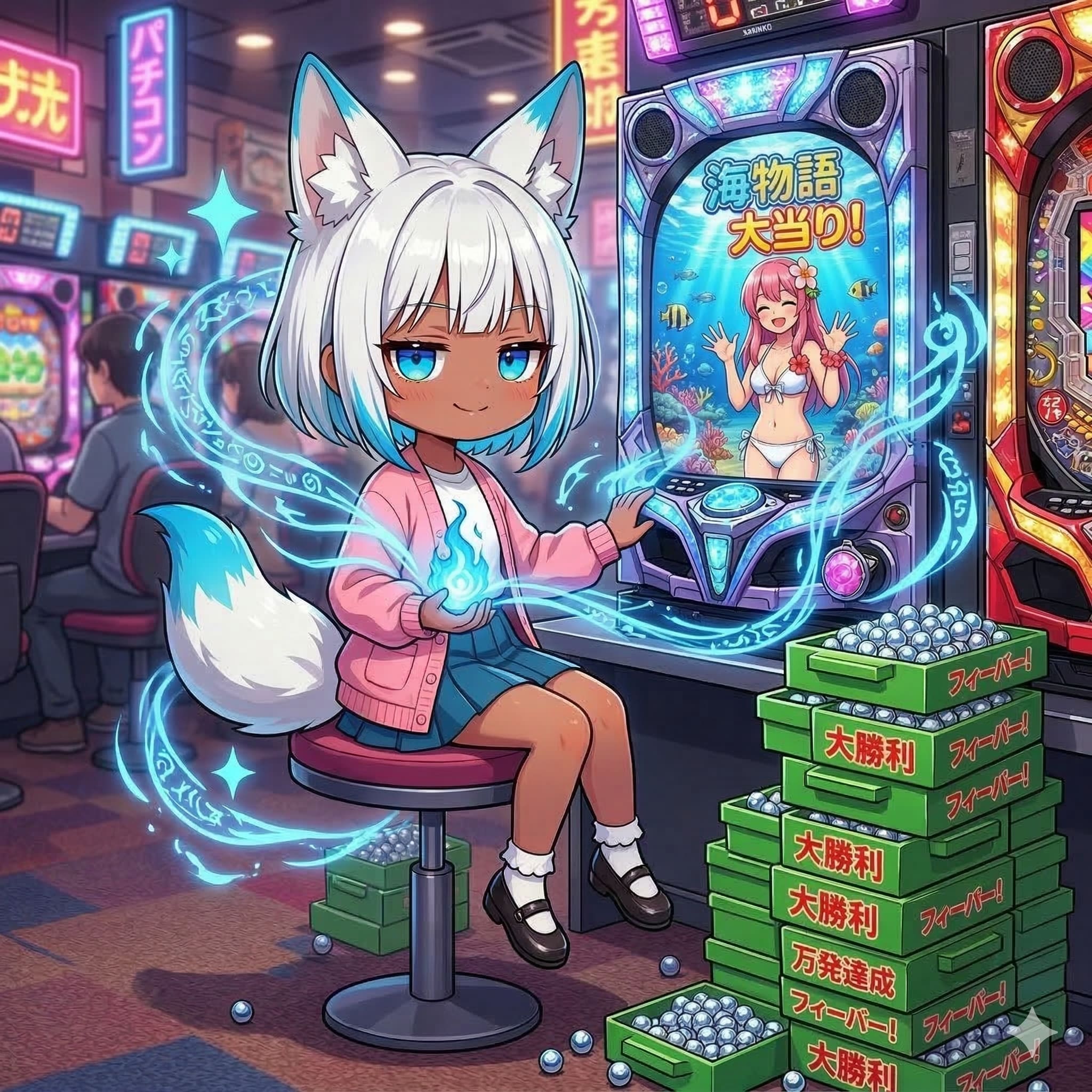 パチプロ白狐ちゃん | の人気AIイラスト・グラビア