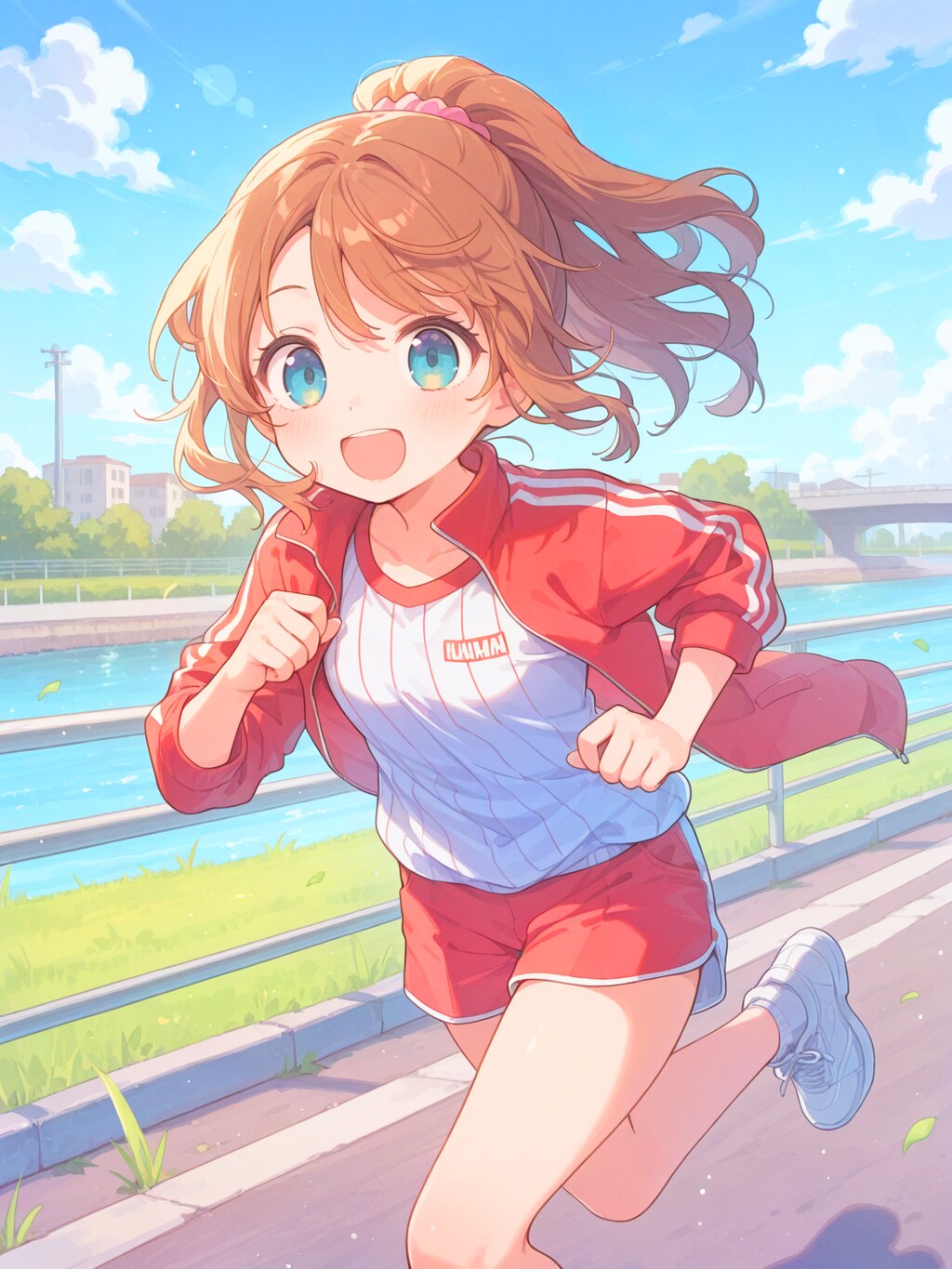 早朝の河川敷ジョギング