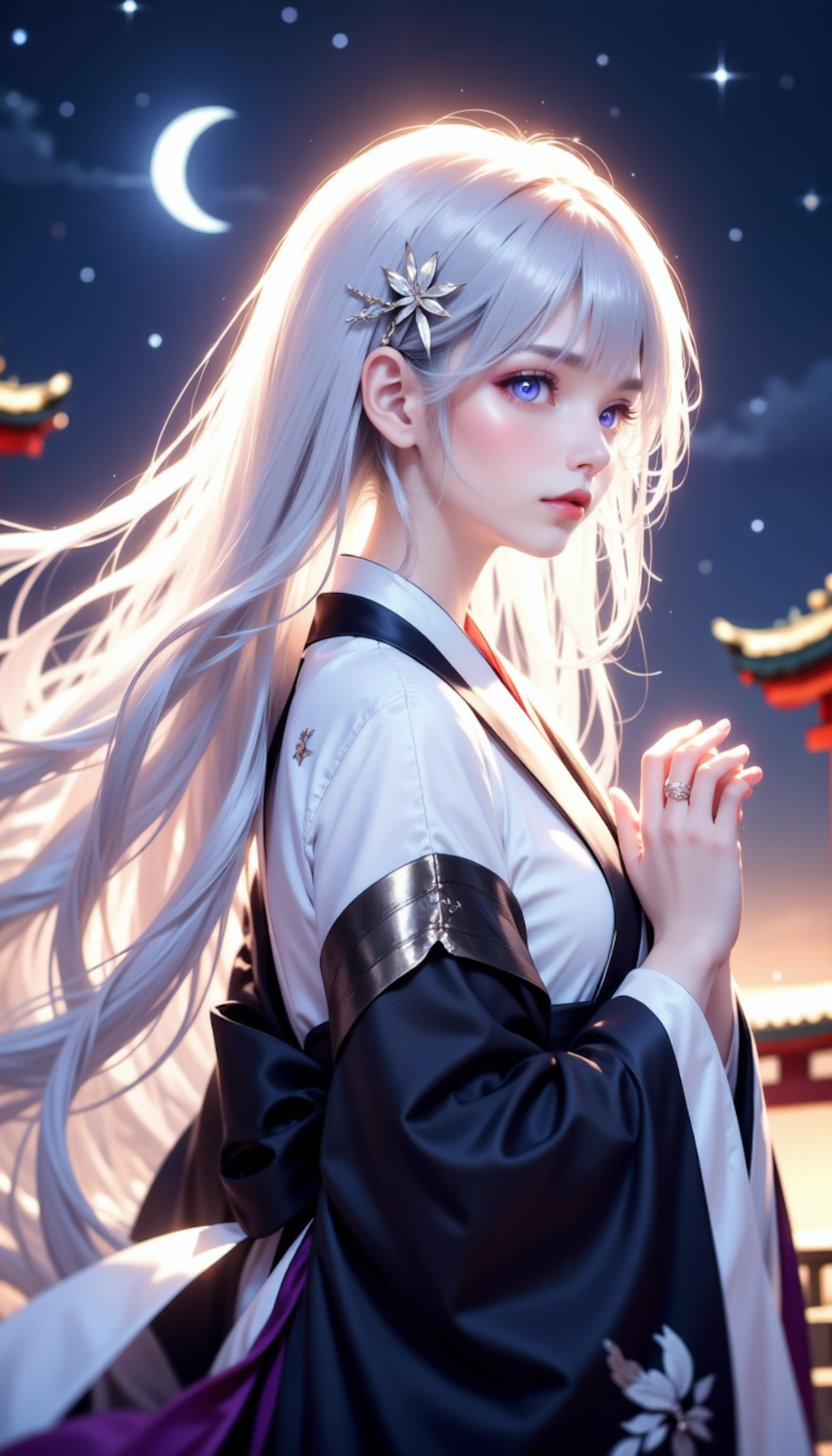 月詠：新月　下弦（上弦）　満月