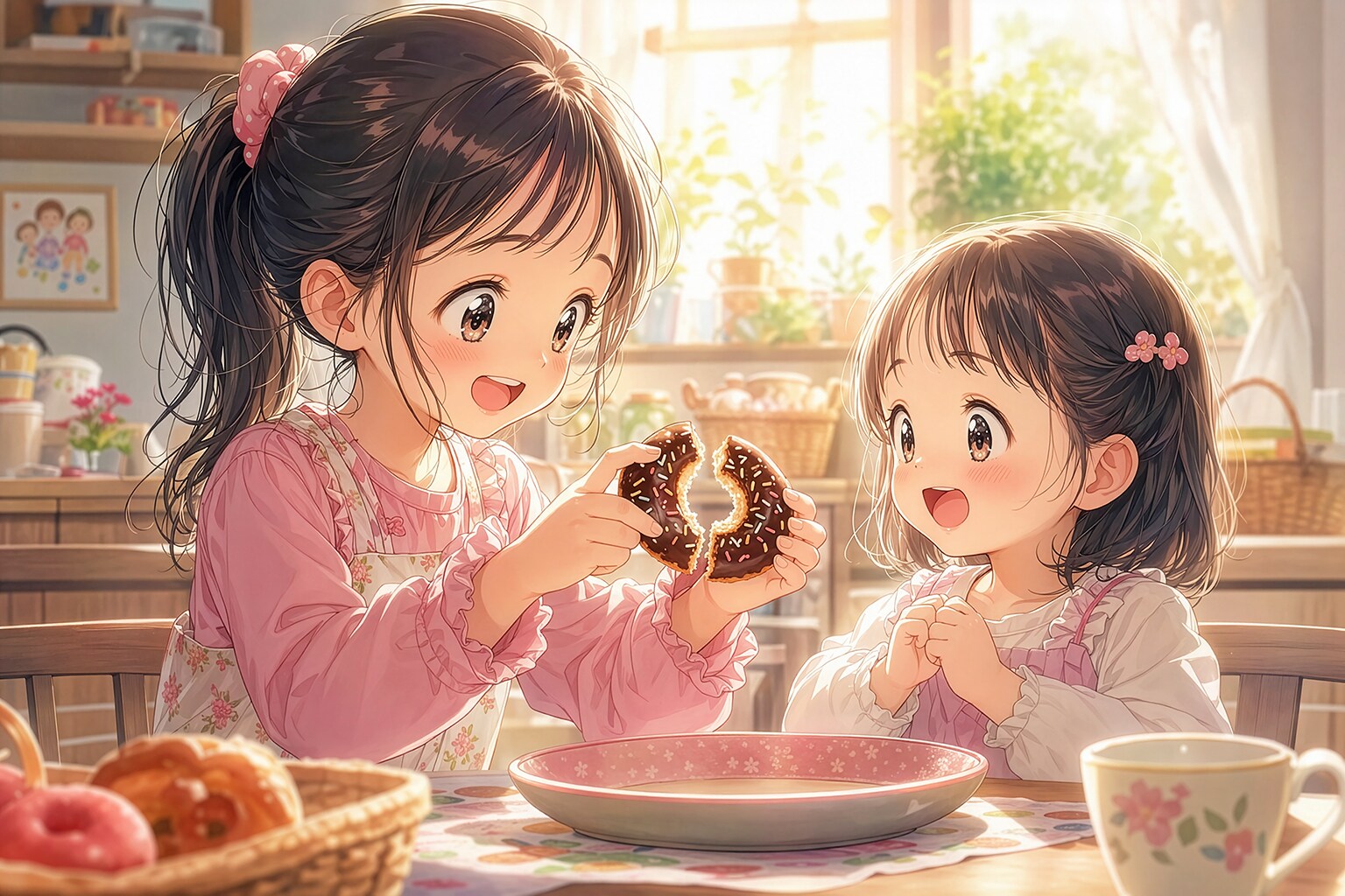 最後は半分っこ