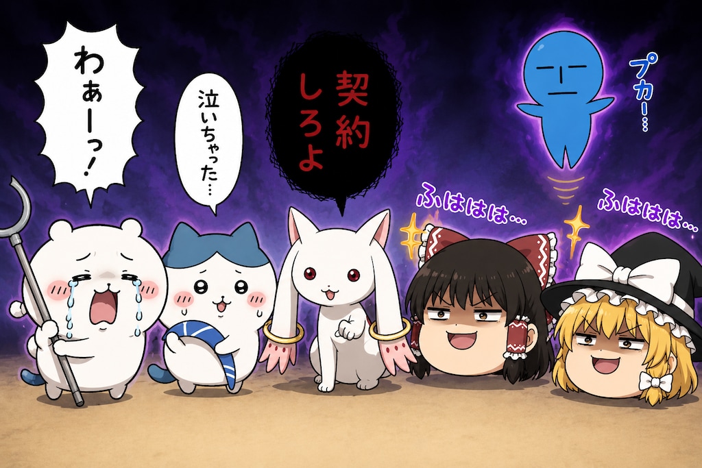 びんわん営業さんとちいかわ