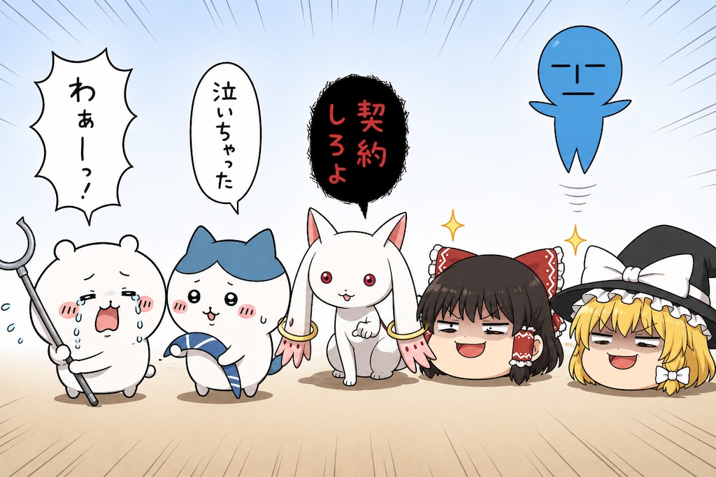 びんわん営業さんとちいかわ