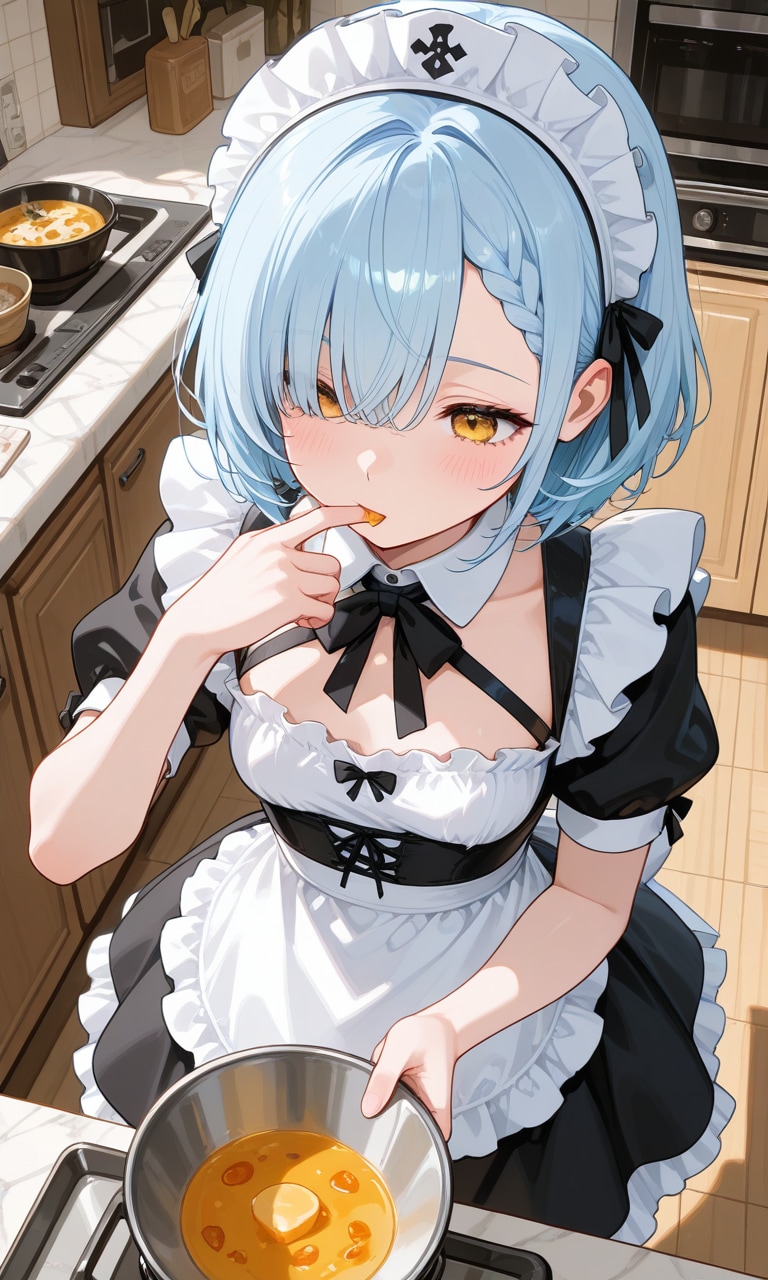料理中のジト目イド