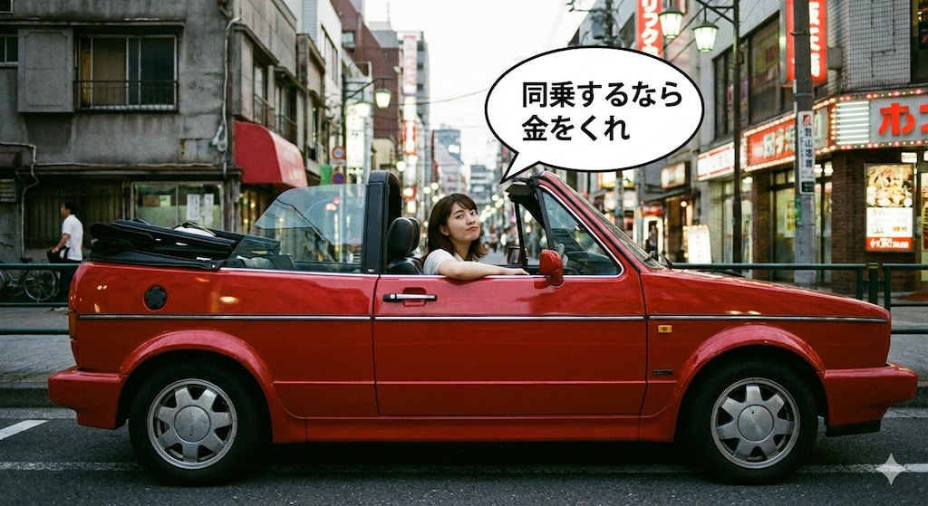 同乗するなら金をくれ