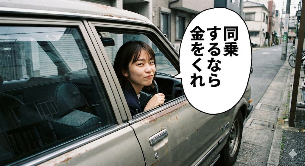 同乗するなら金をくれ