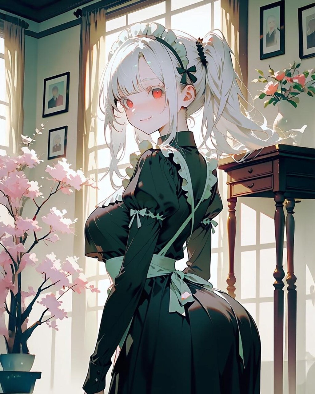 「ご主人、花桃が咲きました」